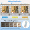 Vanity Makeup Desk + Vanity Mirror 7 Drawers LED Light Bulbs Dressing Table