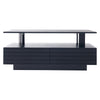 Rectangle Coffee Table Tea Table with LED Lights and 2 Storage Drawers, Black