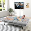 2 Seat Memory Foam Sleeper Couch Convertible Loveseat Sofa Bed Grey