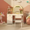 Kids Vanity Table & Chair Set Children Pretend Play Makeup Dressing Desk