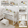 Kids Desk and Chair Set Study Desk Wooden Writing Table with Drawers Pen Holder
