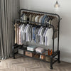 Metal Clothes Rail Rolling Garment 2 Shelf Heavy Duty Hanging Rack Display Stand