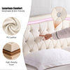 LED Luxury Chesterfield Bed Frame W/ Wingback Headboard & Charging Station 4ft6