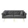 Modern Sofa Bed 2 Seater Click Clack Settee Recliner Couch with Metal Legs Grey