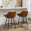 Set of 2 Swivel Bar Stools 26" Counter Height,Upholstered w/ Backrest&Armrests