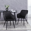 2pcs Dining Chairs Set Faux Leather/Velvet Padded Metal Legs Restaurant Armchair