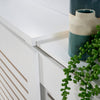 Extending Radiator Cover Adjustable White Wooden MDF Wall Cabinet Slatted Grill