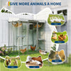 76in Large Walk-in Catio Outdoor Cat Enclosure Pen Run w/ Waterproof Cover Roof