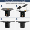 Extendable Round Dining Table 118(158) cm Kitchen Oval Dining Table with Storage