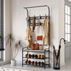 Hall Tree Coat Rack w/Bench,Storage Shelf,8Hooks,Freestanding Entryway Organiser