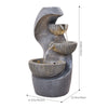 Solar Water Feature Indoor Outdoor Polyresin Garden Fountain w/ LED Lights Decor