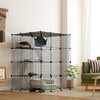PawHut DIY 4 Tier Cat Cage Indoor with Hammock, Ramps, Doors, for 1-3 Cats