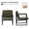 Modern Faux Leather Accent Chair Button-Tufted Design 110° Recline & Metal Frame