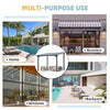 Aluminium Lean-To Gazebo, Wall-Mounted Hardtop Roof Pergola for Garden & Patio