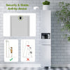 White Slimline Bathroom Tallboy Free Standing Cabinet Tall Storage Zqntiypk