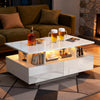 High Gloss LED Coffee Table With Storage 4 Drawers Modern Living Room Oxebnievwb