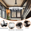 Vintage Round Crystal Chandelier Industrial Ceiling Chandelier Flush Mount Light