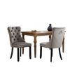 Set of 2 Velvet Dining Chairs High Back Wooden Legs for Home Dining Room Kitchen
