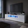 High Gloss 200cm White TV Stand Cabinet Unit Doors Storage with RGB LED Cupboard