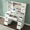 Large Dressing Table Wood Makeup Desk with Hollywood LED Mirror 7 Drawer Mxotkzj