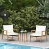 3 Piece Patio Chair Set Outdoor Rattan Furniture Set Wicker Chair & Table Set