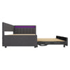 Daybed 3ft Sofa Bed w/ Trundle, RGB LED Lights & Charging Station, Velvet, Grey