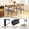 COSTWAY 5-Piece Industrial Kitchen Furniture Dining Table Set for 4-Coffee