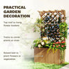 Wooden Planter, Trellis Raised Garden Bed Freestanding Outdoor Box with Drainage