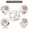 Metal Wire Wall Shelf Home Decor Storage Floating Round Multi-Section Shelf