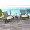 3Pcs Wicker Adirondack Set Ergonomic Oversized Rattan Chairs w/Table