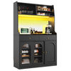 LED Kitchen Storage Cabinet 120x40x180cm with App Sync Lighting & 2 Drawers