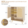 Shoe Storage Cabinet With Rattan Doors 4-Tier Shoe Rack for Entryway Hallway