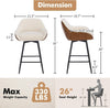 Set of 2 Swivel Bar Stools 26" Counter Height,Upholstered w/ Backrest&Armrests