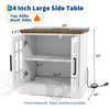 24" Nightstand w/Charging Station,Bedside Cabinet w/Adjustable Shelf,for Bedroom