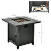 Square Propane Fire Pit Table 40000 BTU Gas Firepit w/ Rain Cover & Lava Rocks