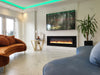 NEW 2025 UHD Electric MEDIA WALL Glass FIRE White Black Grey 50, 60, 72, 78 Inch