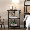 3 Tier Round Side Table with Storage Shelf,Metal Frame Coffee Table for Bedroom