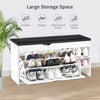 Shoe Bench Organizer 3 Tier Wooden Storage Unit Entryway Hallway Cabinet Stand