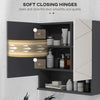 Wall Mounted Bathroom Storage Cupboard W/ Mirror and Shelf, Light Grey