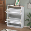 White 2 Drawers Shoe Rack Footwear Storage Hallway Cabinet Organiser Cupboard