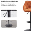 Set of 2/4 Bar Stools Velvet w/Armrest 8cm Thick Seat Swivel Bar Chair Breakfast
