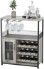 Bar Cabinet Coffee w/ Rack and Glass Holder Kitchen Buffet Sideboard