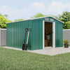 8 x 8FT Metal Garden Shed Log Bike Tool Storage Sheds with Floor Foundation Base