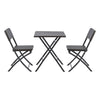 3pcs Folding Garden Table Rattan Chairs Set Camping Patio Seat Outdoor Furniture