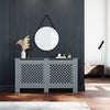 Radiator Cover MDF Wood Cross Pattern Grill Wall Cabinet Traditional Furniture