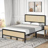 Double Size Wood Bed Frame with Headboard Footboard Strong Metal Slats Support