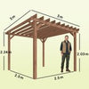 3 x 3 m Wooden Pergola, Garden Pergola Gazebo Grape Trellis, Maple Wood-effect
