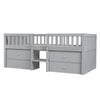 3ft Single Wooden Bed with Storage Drawers Children's Toddler Mid Sleeper, Grey