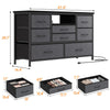 TV Stand with LED Light for 32-50" TVs, Media Console Table w/ 8 Drawers Bedroom