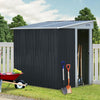 5X7FT Metal Garden Shed Shelf Hooks Outdoor Bike Tool Storage House Sliding Door